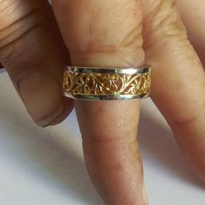 Estate Sale 14K Two-Toned Gold Filigree Band/Ring